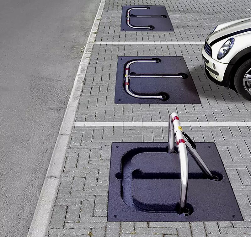 Parkbügel PERSEUS, Einbau bodenbündig