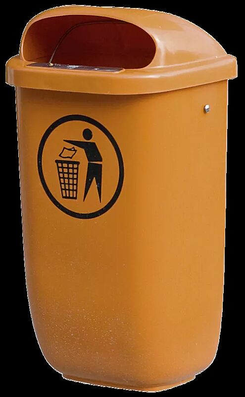 Abfallbehälter YORK aus Kunststoff, in gelborange ähnlich RAL 2000
