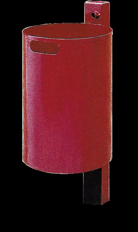 Abfallbehälter KINGSTON, Vollblech, ohne Schutzdach, in RAL 3002 karminrot