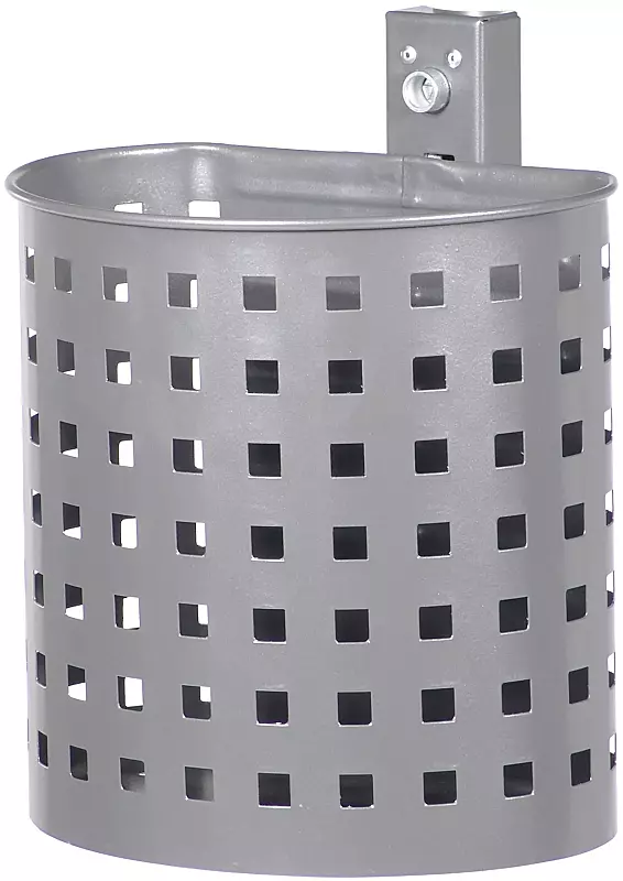 Abfallbehälter KASSEL, mit Lochoptik, feuerverzinkt