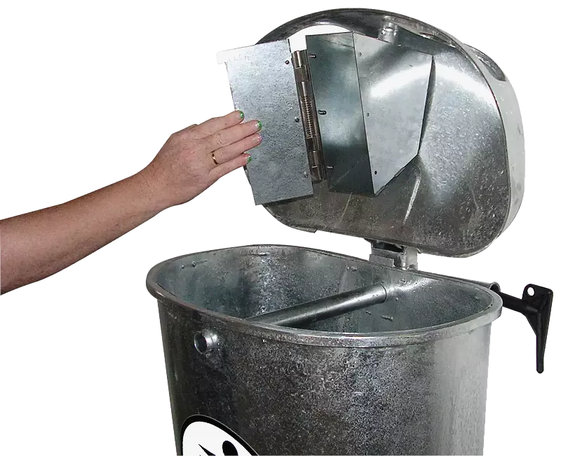 Detail: Entleerung Ascher