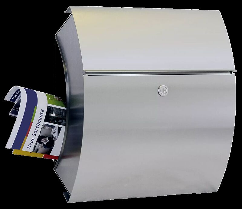 Briefkasten MURET mit Zeitungsfach, aus gebürstetem Edelstahl