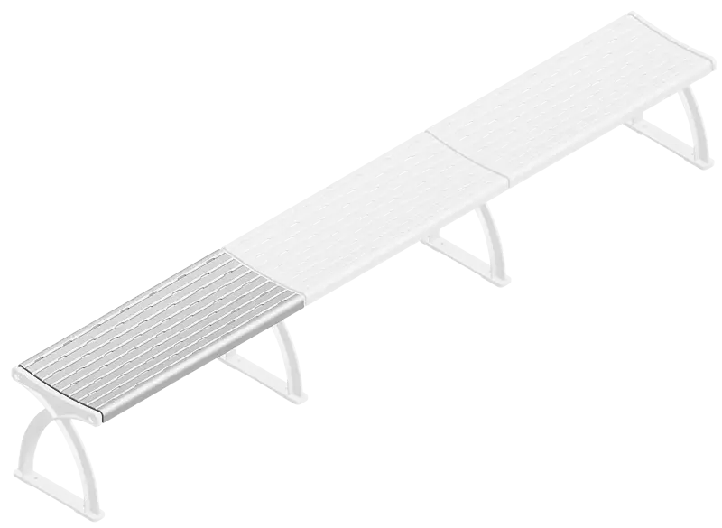  Sitzfläche für Sitzbank VASTO gerade, in RAL 9006 weißaluminium