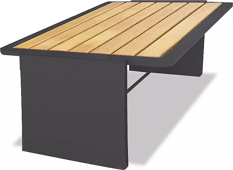 Tisch NATURA mit Holzbelattung Stahlteile in RAL 7016 anthrazitgrau