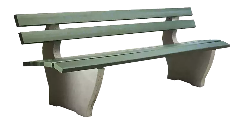 Sitzbank CATANIA, mit Recycling-Kunststoffbelattung, in grün ähnlich RAL 6005