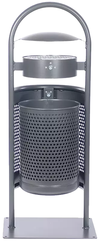 Abfallbehälter MILTON mit Ascher, zum Aufdübeln, in DB 703 eisenglimmer