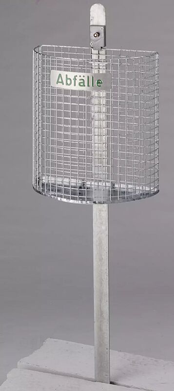 Abfallkorb WALES, zum Einbetonieren, feuerverzinkt