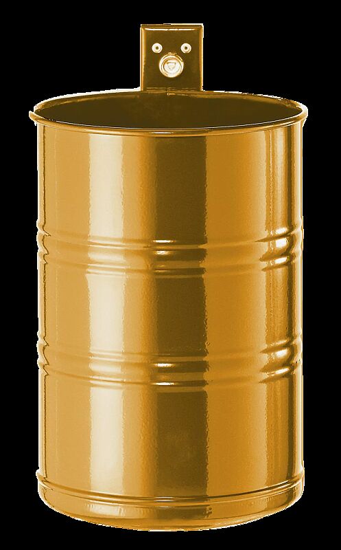 Abfallbehälter NOSTALGIA, Vollblech, 35 Liter, in RAL 2000 gelborange