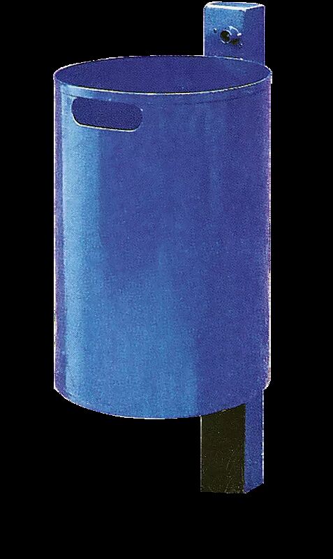 Abfallbehälter KINGSTON, Vollblech, ohne Schutzdach, in RAL 5017 verkehrsblau