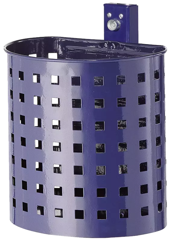 Abfallbehälter KASSEL, mit Lochoptik, in RAL 5013 kobaltblau