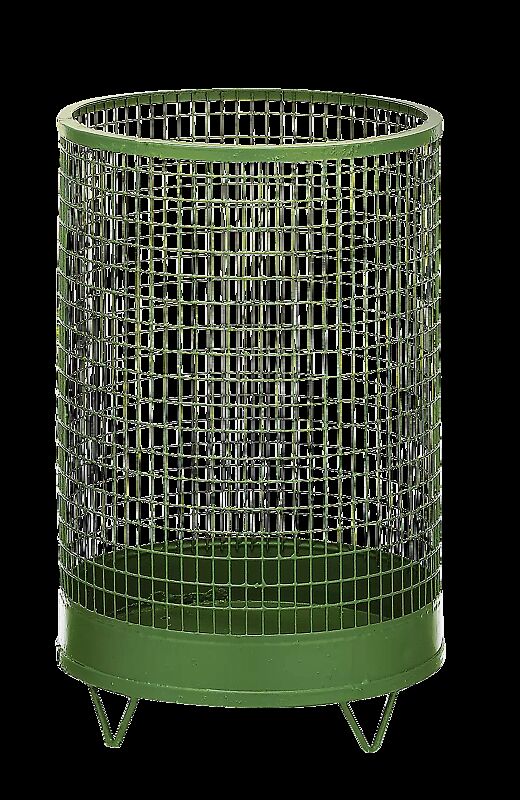 Abfallkorb NELSON, mit Stahlblechboden, in RAL 6010 grasgrün