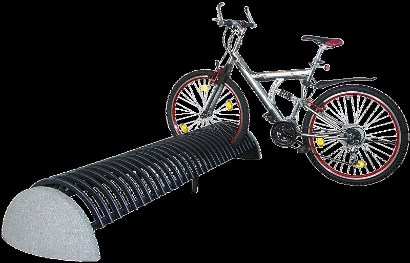 Fahrradständer RICCIO mit Betonsockel, in RAL 7016 anthrazitgrau