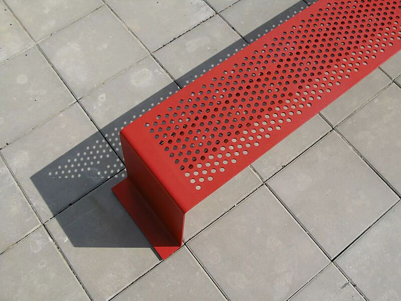 Sitzbank SINUS ohne Kunststoffnoppen, in RAL 3003 rubinrot