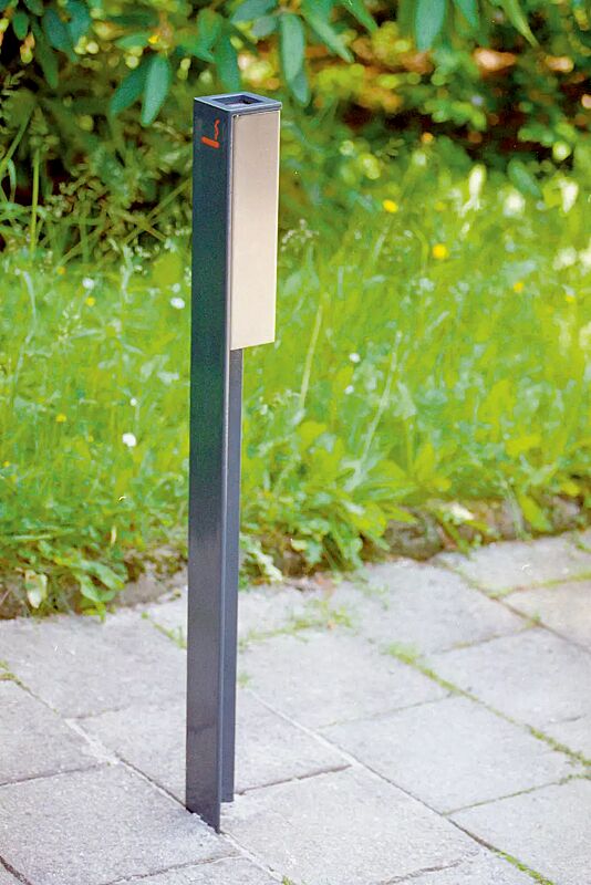 Standascher VALET, 1 Liter, zum Aufdübeln, Stahlteile in RAL 7016 anthrazitgrau