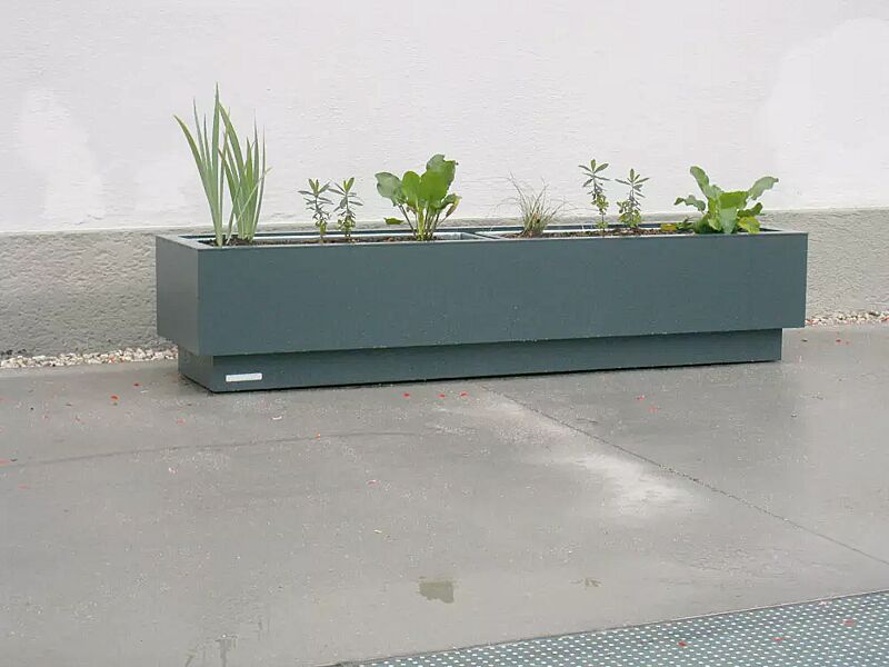 Pflanzbehälter FLORIUM, rechteckig, Breite 1500 mm, in DB 703 eisenglimmer