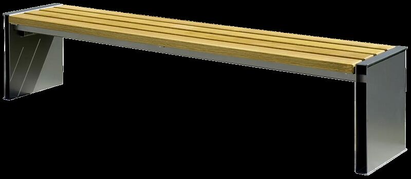 Sitzbank NATURA ohne Rückenlehne, mit Eschenholzbelattung, Stahlteile in RAL 7016 anthrazitgrau