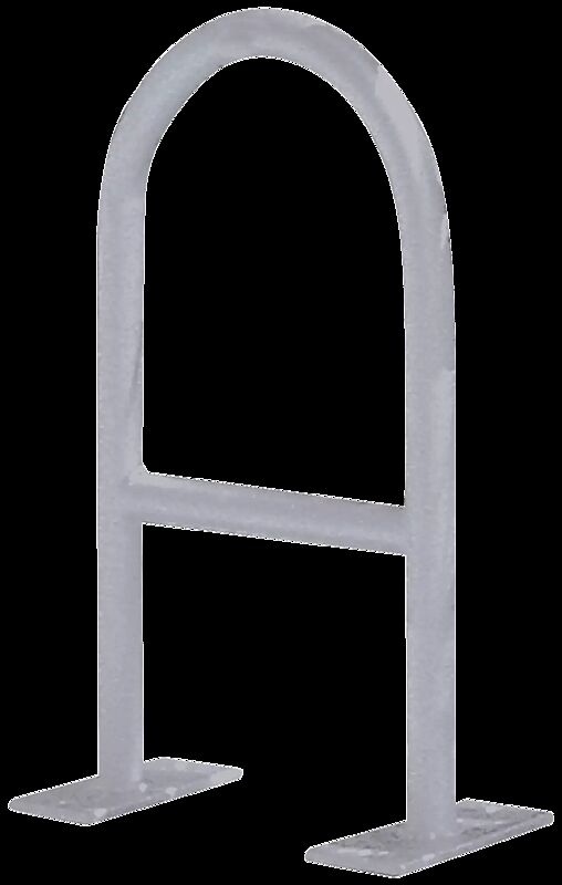 Anlehnbügel MONTANA mit Quersteg, zum Aufdübeln, feuerverzinkt