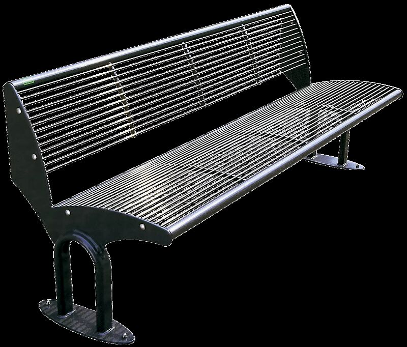 Sitzbank TAURUS mit Rückenlehne, in RAL 7016 anthrazitgrau