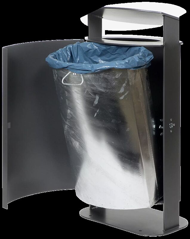 Entleerung von Abfallbehälter SARNIA, ohne Ascher, zum Aufdübeln