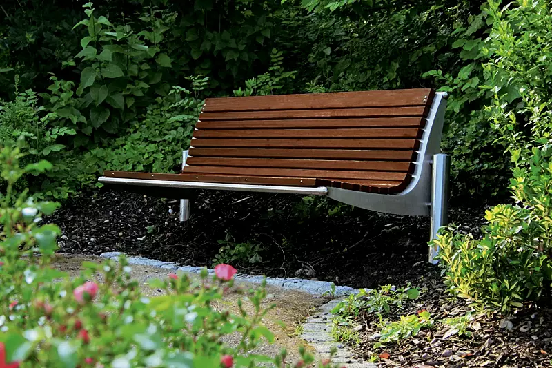 Sitzbank WIEN mit Rückenlehne, Breite 2090 mm