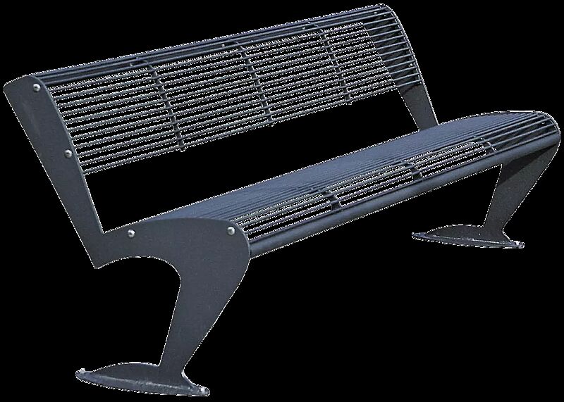 Sitzbank ALBATROS mit Rückenlehne, in RAL 7016 anthrazitgrau