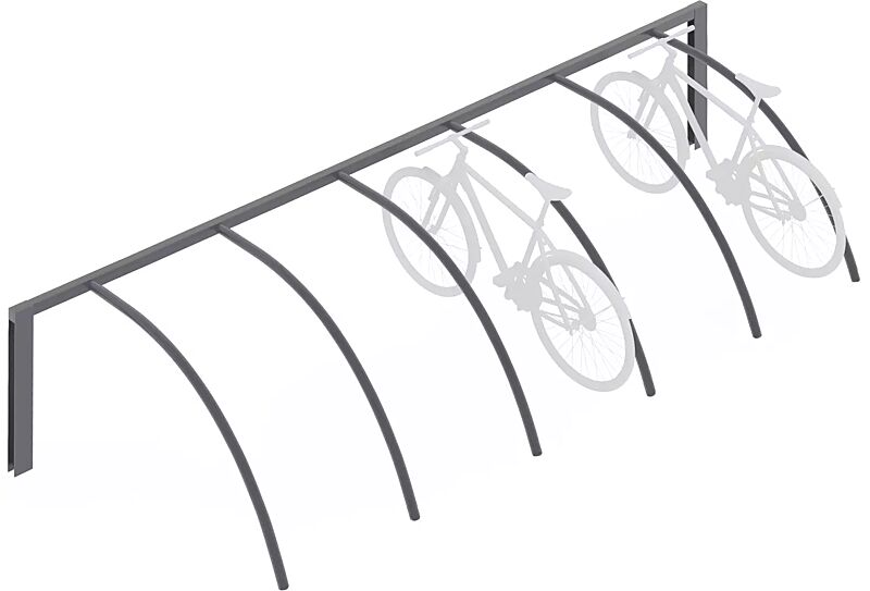 Anlehnbügel UNIT, 6 Stellplätze, in RAL 7016 anthrazitgrau
