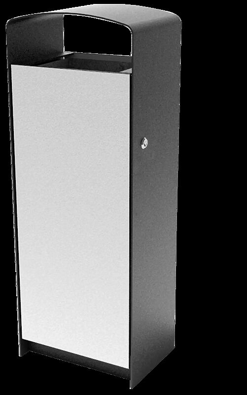 Abfallbehälter PRAX, Korpus: HPL, Stahlteile in RAL 7016 anthrazitgrau