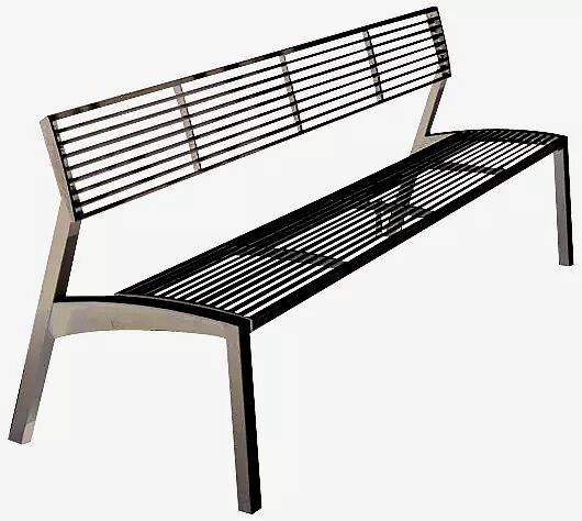 Sitzbank VERA mit Rückenlehne, Stahlteile in RAL 7016 anthrazitgrau