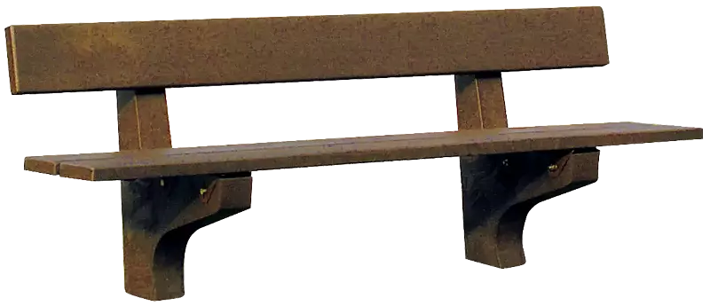 Sitzbank ROSSANO mit Rückenlehne, aus Recycling-Kunststoff