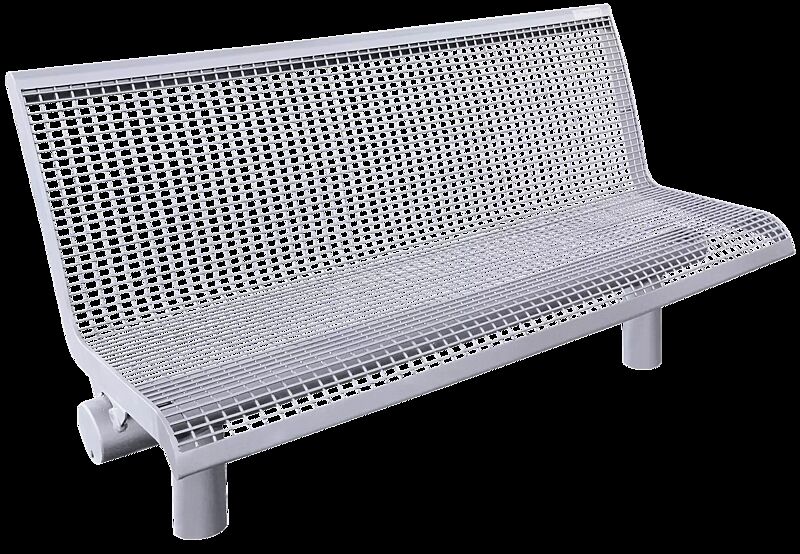 Sitzbank LINUS, 3-Sitzer, in RAL 9006 weißaluminium