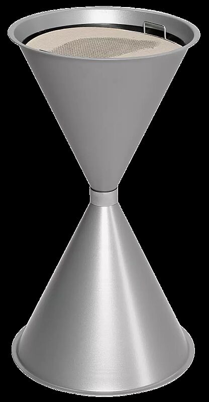 Standascher ROYAL aus Stahl, zum freien Aufstellen, ohne Schutzdach, in silber