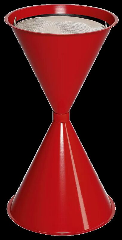 Standascher ROYAL aus Stahl, zum freien Aufstellen, ohne Schutzdach, in RAL 3000 feuerrot