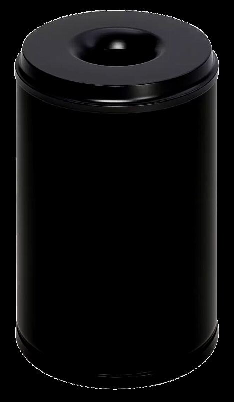 Abfallbehälter CARLTON, 50 Liter, in RAL 9005 tiefschwarz
