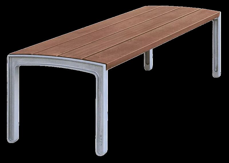 Sitzbank MIELA ohne Rückenlehne, mit Jatobaholzbelattung