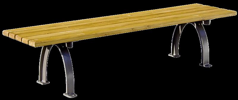 Sitzbank ELBA ohne Rückenlehne, mit Fichtenholzbelattung