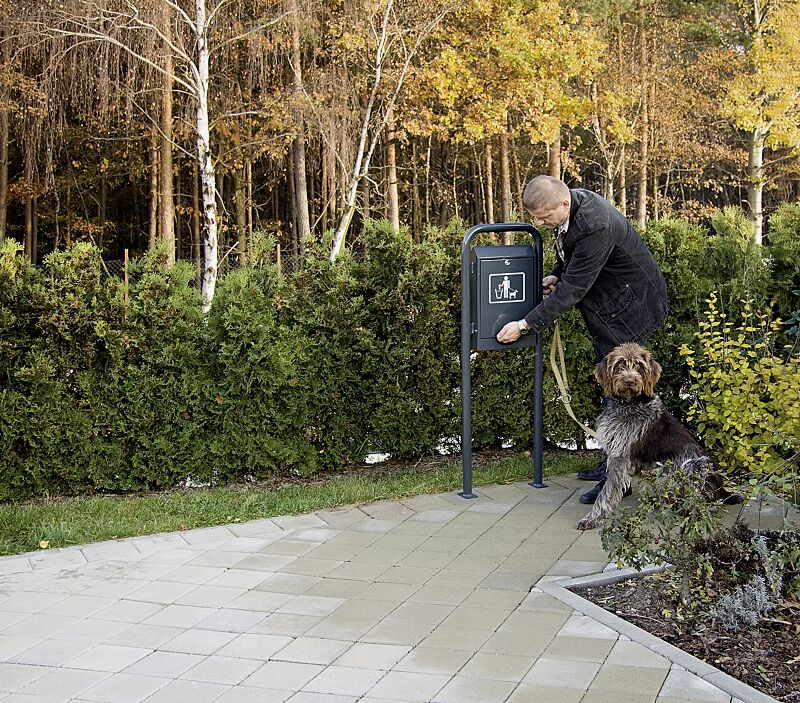 Hundekotbeutelspender COLLIE, zum Aufdübeln, in RAL 7016 anthrazitgrau