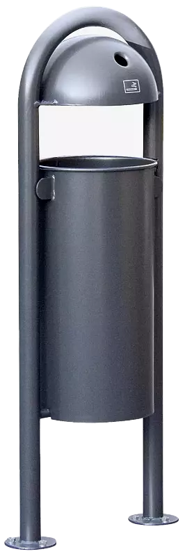 Abfallbehälter WOLVERTON mit Ascher, Vollblech, zum Aufdübeln, in DB 703 eisenglimmer