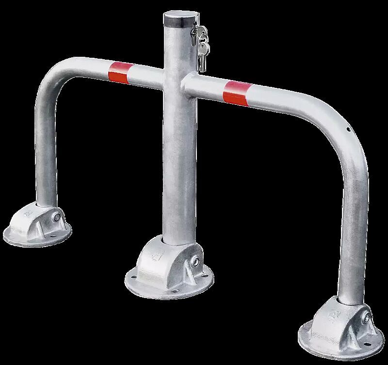 Parkbügel OSTARA zum Aufdübeln, ohne Bodenplatte, mittels Profilzylinderschloss, feuerverzinkt