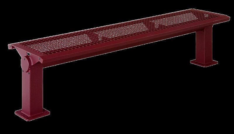Sitzbank LIGNANO ohne Rückenlehne, in RAL 3005 weinrot