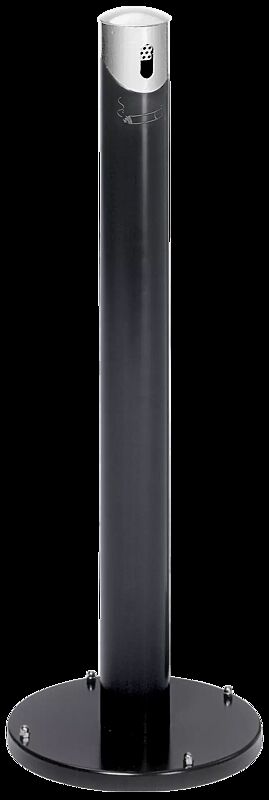 Standascher RIO, rund, Korpus in RAL 7021 schwarzgrau, Kopfteil in silber