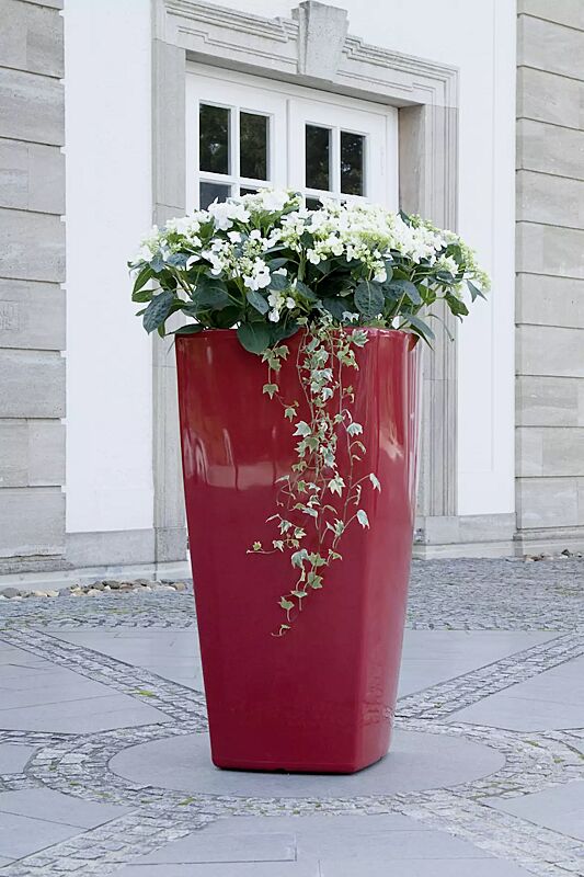 Pflanzbehälter BALI, Höhe 1300 mm, in rubinrot ähnlich RAL 3003