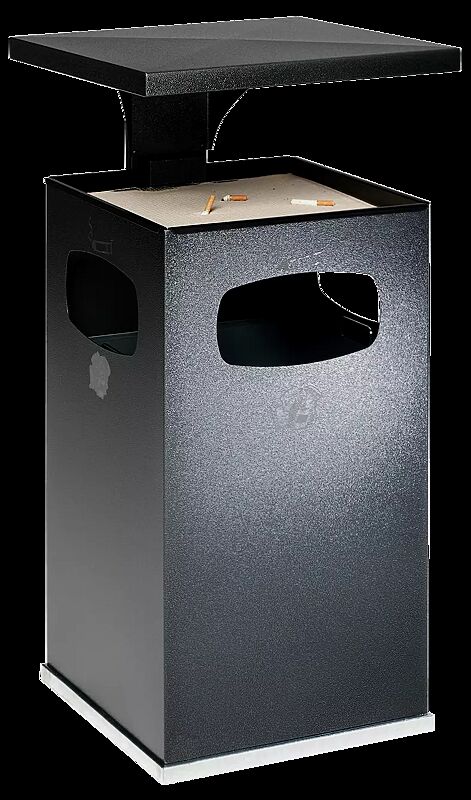 Abfallbehälter CASTLE mit Ascher, 72 Liter, in antik-silber