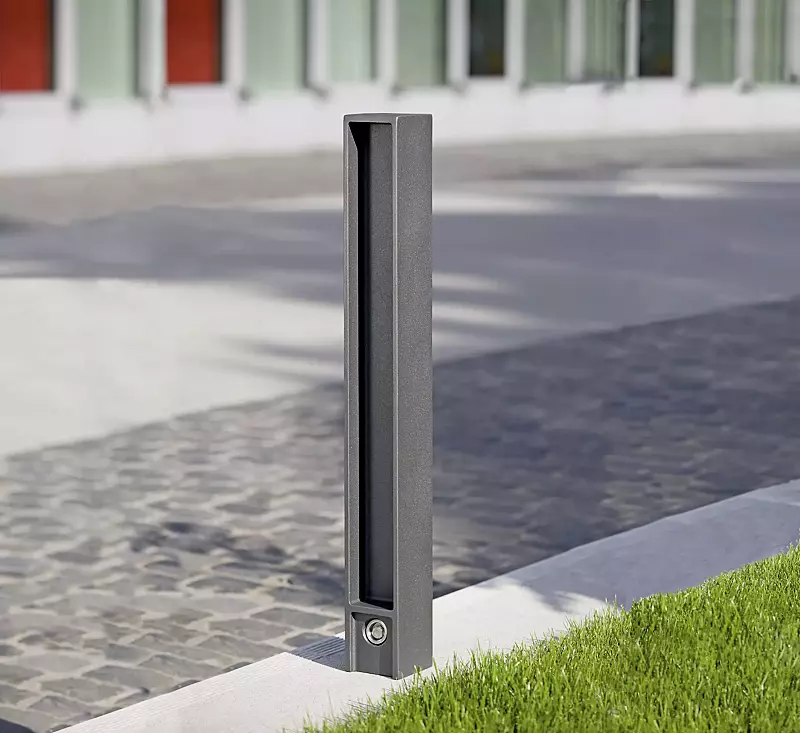 Poller NIGRIN (3p-Technologie), Verriegelung mittels Sechskantschraube, in DB 703 eisenglimmer