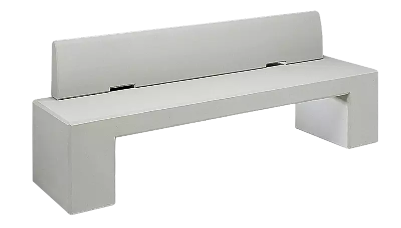 Sitzbank ALTHEA mit Rückenlehne, Beton weiß