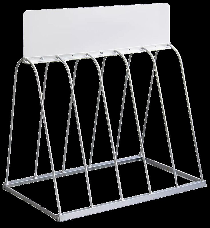 Werbefahrradständer WARWICK mit Werbeschild, 5 Stellplätze, feuerverzinkt