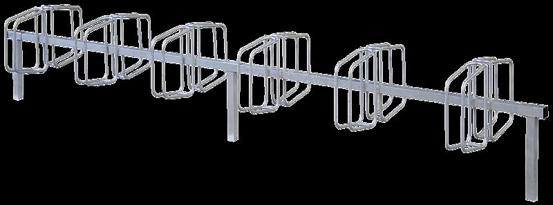 Reihenfahrradständer TRENTON, doppelseitig, zum Einbetonieren, 12 Stellplätze