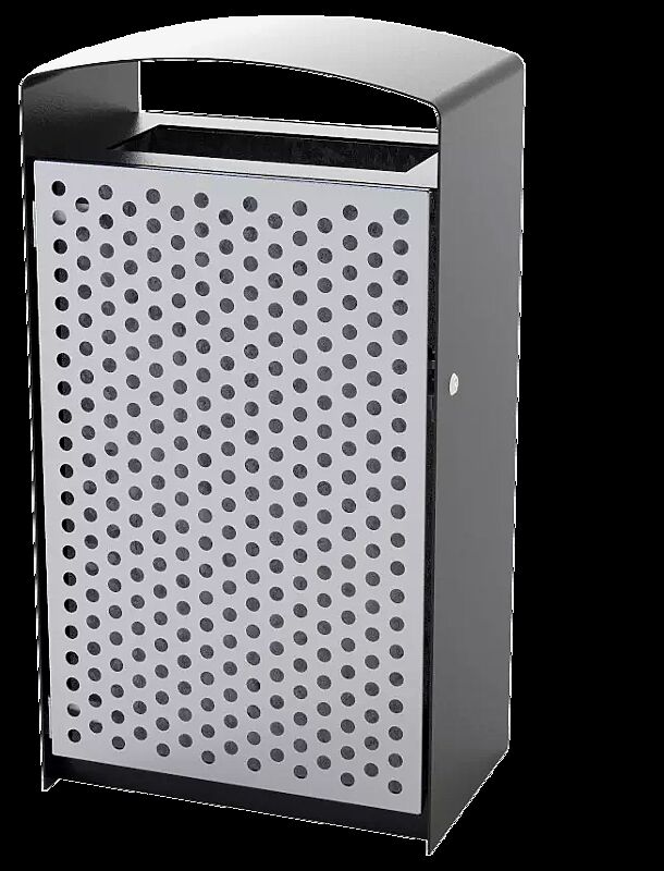 Abfallbehälter PRAX, Korpus: perforiertes Stahl- bzw. Edelstahlblech