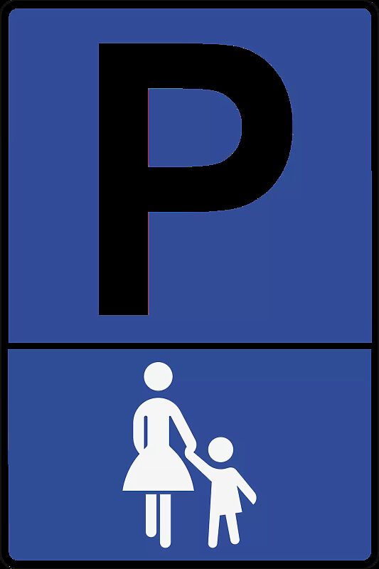 Hinweisschild Mutter Kind Parkplatz