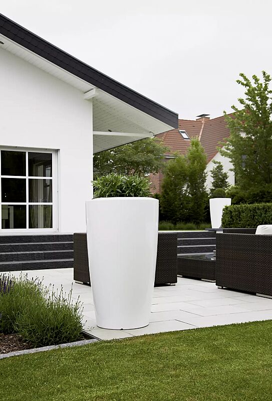 Pflanzbehälter UNA, Höhe 1100 mm, in weiß ähnlich RAL 9003