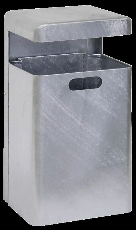 Abfallbehälter Halifax, 43 Liter, ohne Ascher, zur Wandbefestigung, feuerverzinkt